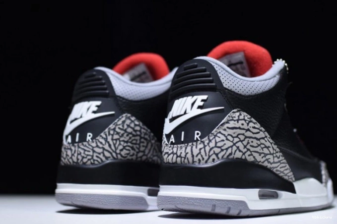 Rep TBkick Air 3 854262-001 Black Jordan Cement 0811